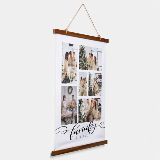 家族の写真コラージュ記念 吊り下げ型タペストリー (傾斜あり)