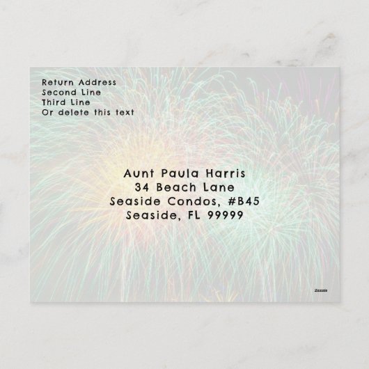 家族の写真コラージュ赤金ゴールド新年の挨拶 シーズンポストカード (裏面)