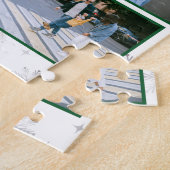 家族の写真コラージュ10枚の白パーソナライズされた色 ジグソーパズル (側面)