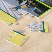 家族の写真コラージュ10画像ゴールデンパーソナライズされた ジグソーパズル (側面)