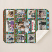 家族の写真コラージュ11カスタムクリスマスパターン シェルパブランケット (正面(横))