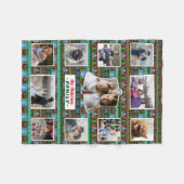 家族の写真コラージュ11カスタムクリスマスパターン フリースブランケット (正面(横))