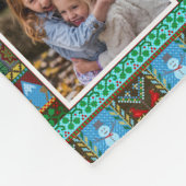 家族の写真コラージュ11カスタムクリスマスパターン フリースブランケット (角)