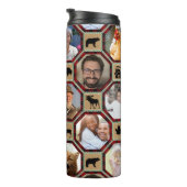 家族の写真コラージュ15レッドブラックバッファロープレイド タンブラー (回転右)