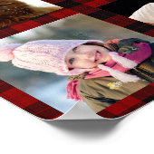 家族の写真コラージュ15 +名前レッドバッファロープレイド ポスター (角)