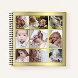 家族の写真コラージュ18 Instagramの写真金ゴールドシルバー ノートブック