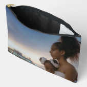 家族の写真コラージュ2枚フォト両面 アクセサリーポーチ (見開き)