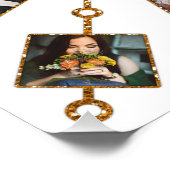 家族の写真コラージュ21写真かわいらしホワイト金ゴールド ポスター (コーナー)