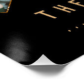 家族の写真コラージュ21写真ブラック金ゴールド+名前 ポスター (コーナー)