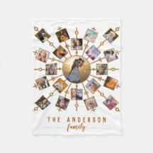 家族の写真コラージュ21写真白金ゴールド+名前