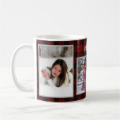 家族の写真コラージュ3写真レッドプレイド簡単DIY コーヒーマグカップ (左)