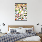 家族の写真コラージュ31写真ダークグレートール キャンバスプリント (インサイチュ (寝室))