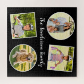 家族の写真コラージュ4写真 パーソナライズされた ジグソーパズル (横)