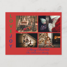 家族の写真コラージュ4枚の写真メリークリスマスP