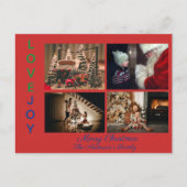 家族の写真コラージュ4枚の写真メリークリスマスP ポストカード (正面)