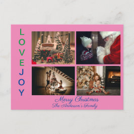 家族の写真コラージュ4枚の写真メリークリスマスP ポストカード