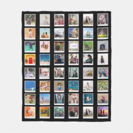 家族の写真コラージュ48写真パーソナライズされたF フリースブランケット