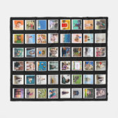 家族の写真コラージュ48写真パーソナライズされたF フリースブランケット (正面(横))