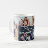 家族の写真コラージュ6枚の写真コーヒーマグ コーヒーマグカップ (正面左)