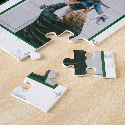 家族の写真コラージュ6枚の画像(白パーソナライズされた) ジグソーパズル (側面)