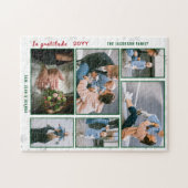 家族の写真コラージュ6枚の画像(白パーソナライズされた) ジグソーパズル (横)