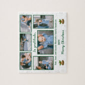 家族の写真コラージュ6枚の画像(白パーソナライズされた) ジグソーパズル (縦)