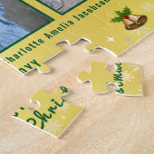 家族の写真コラージュ6画像ゴールデンパーソナライズされた ジグソーパズル (側面)