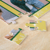 家族の写真コラージュ6画像ゴールデンパーソナライズされた ジグソーパズル (側面)