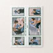 家族の写真コラージュ6画像ホワイトミニマリスト ジグソーパズル (縦)