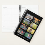 家族の写真コラージュ8枚の写真パーソナライズされた黒 プランナー手帳<br><div class="desc">自分の家族の写真のコラージュ、黒い背景の8枚の写真、プランナーを作る。自分の写真や名前、モノグラムや年を追加して、非常に個人的なプランナーを作ユニーク成することができる。</div>