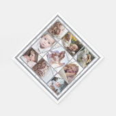 家族の写真コラージュ9枚のインスタグラム写真 | マーブル スタンダードランチョンナプキン (角)