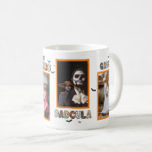 家族の写真コラージュ、かわいい面白いハロウィーン コーヒーマグカップ (正面右)