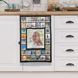 家族の写真コラージュ キッチンタオル