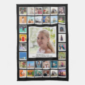 家族の写真コラージュ キッチンタオル (縦)