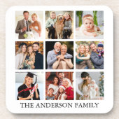 家族の写真コラージュ コースター (正面)