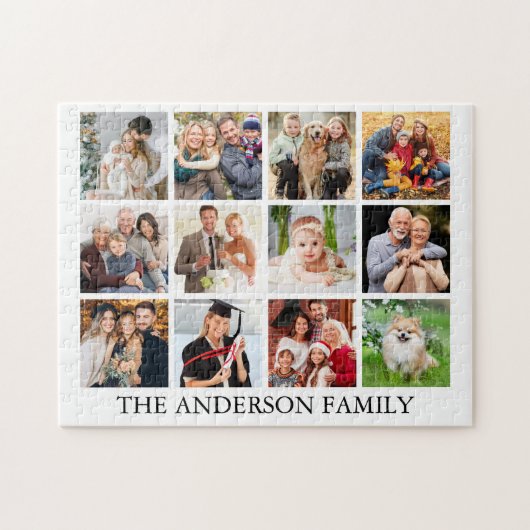 家族の写真コラージュ ジグソーパズル (横)