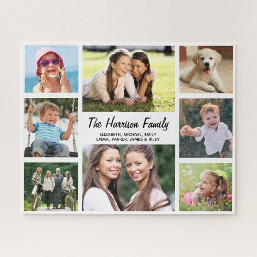 家族の写真コラージュ ジグソーパズル (横)