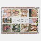 家族の写真コラージュ スローブランケット (正面)