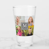 家族の写真コラージュ タンブラーグラス (正面)
