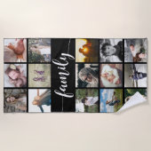 家族の写真コラージュ ビーチタオル (正面)