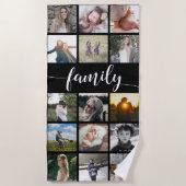 家族の写真コラージュ ビーチタオル (正面)