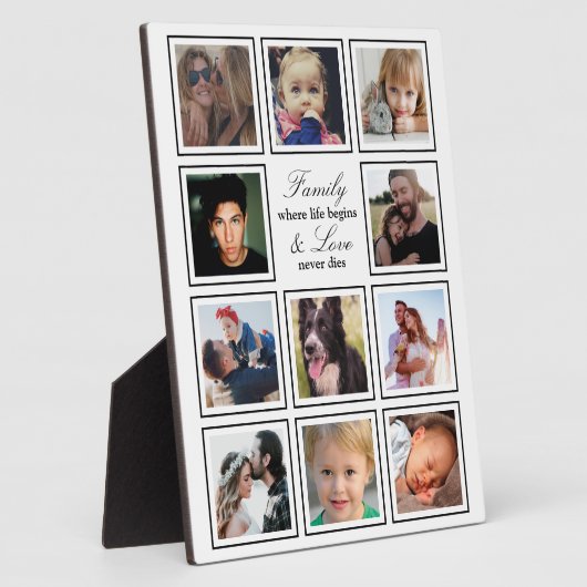 家族の写真コラージュ フォトプラーク (側面)