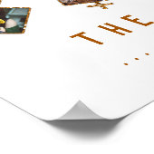 家族の写真コラージュ ホワイト ゴールド + 名前 21 枚の写真 ポスター (角)