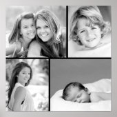 家族の写真コラージュ ポスター (正面)
