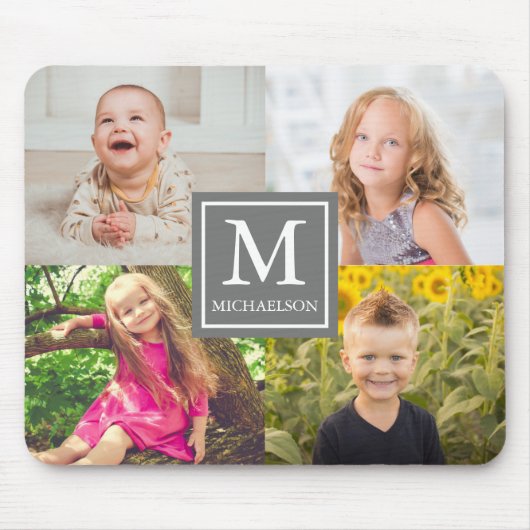 家族の写真コラージュ マウスパッド (正面)