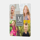 家族の写真コラージュ メタルオーナメント (正面左)