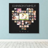 家族の写真コラージュ(写真と文字のパーソナライズ) キャンバスプリント (インサイチュ (ウッドフロア))