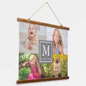 家族の写真コラージュ 吊り下げ型タペストリー (傾斜あり)