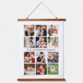 家族の写真コラージュ 吊り下げ型タペストリー (正面)