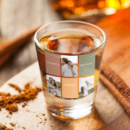 家族の写真コラージュ | 感謝と幸せに満ちて ショットグラス